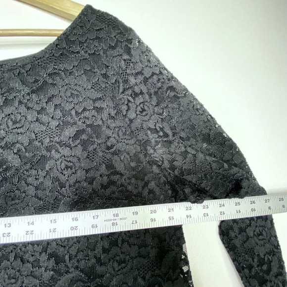 Lane Bryant Black Lace 3/4 Sleeve Crop Top Plus 22/24 Party Evening Date Night - Picture 9 of 10